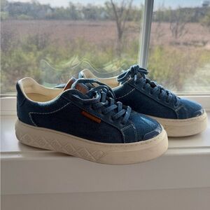 Tory Burch Blue Denim Sneakers